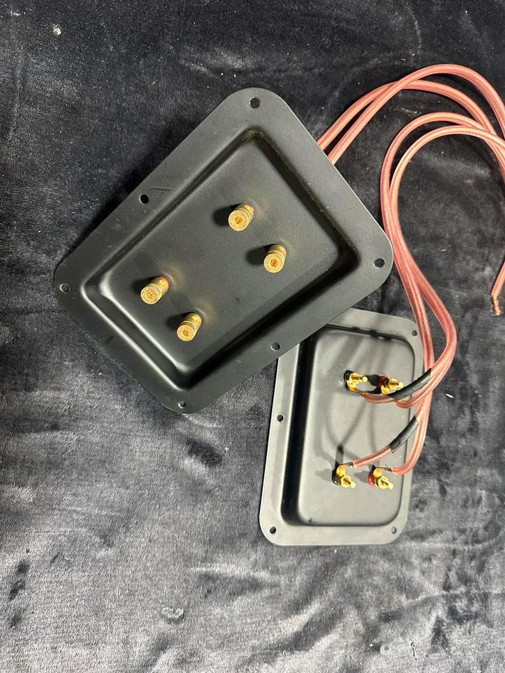 Speaker terminals, aansluitpaneel zelfbouw luidsprekers, Audio, Tv en Foto, Luidsprekers, Front, Rear of Stereo speakers, 120 watt of meer