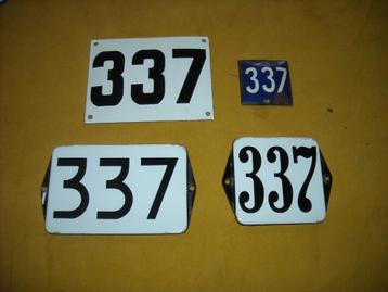 oud emaille huisnummer 337 ook 338 339 340 341 342 343 344 3 beschikbaar voor biedingen