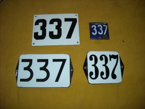 oud emaille huisnummer 337 ook 338 339 340 341 342 343 344 3, Antiek en Kunst, Antiek | Emaille, Ophalen of Verzenden