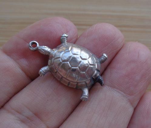 zilveren vintage bedel schildpad [448], Sieraden, Tassen en Uiterlijk, Bedels, Zo goed als nieuw, Overige merken, Zilver, 1 bedel