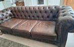 Chesterfield 3zits bank, Huis en Inrichting, Ophalen, Gebruikt, Driepersoons, Leer