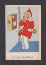 Vrolijk Kerstfeest Bellen Telefooncel Meisje Pakje Jaren 20, Feest(dag), Ongelopen, Ophalen of Verzenden, 1920 tot 1940