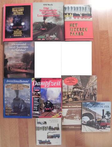Partij van 10 boeken over treinen, trams, locomotieven etc beschikbaar voor biedingen