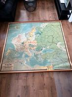 Grote landkaart schoolplaat Europa 175x200 cm antiek achool, Ophalen, Aardrijkskunde