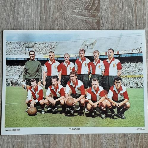 Feijenoord Elftalkaart seizoen 1958-1959 in NIEUW staat!, Verzamelen, Sportartikelen en Voetbal, Zo goed als nieuw, Poster, Plaatje of Sticker