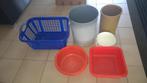 Wasmand + emmers + waskommen + kuipje, Ophalen of Verzenden, Gebruikt, Kunststof