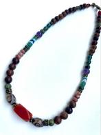 Mannen ketting met edelstenen, Sieraden, Tassen en Uiterlijk, Kettingen, Ophalen of Verzenden, Zo goed als nieuw, Bruin, Steen of Mineraal