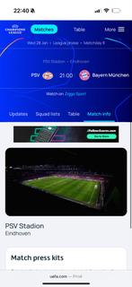 2 tickets PSV -  Bayeren!  €190 per ticket, Tickets en Kaartjes, Sport | Voetbal, Losse kaart, Twee personen, Januari, Europa of Champions League