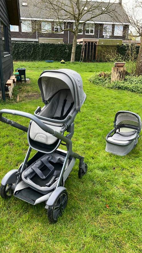 DUO Wandelwagen Nuna demi Grow grijs, Kinderen en Baby's, Kinderwagens en Combinaties, Gebruikt, Combiwagen, Overige merken, Duowagen