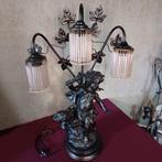 Engelen tafellamp met glaspegels, Antiek en Kunst, Antiek | Lampen, Ophalen