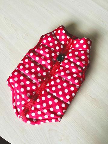 Rood-Witte Puffer Hondenjas met Stippen beschikbaar voor biedingen