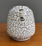 50 jaren D85 JASBA zwart vaasje & wit craquelé Cortina decor, Gebruikt, Wit, Aardewerk of Porselein, Ophalen of Verzenden