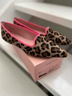 Pretty ballerinas loafer Ella, panterprint en neon roze bies, Pretty ballerinas, Bruin, Zo goed als nieuw, Ballerina's