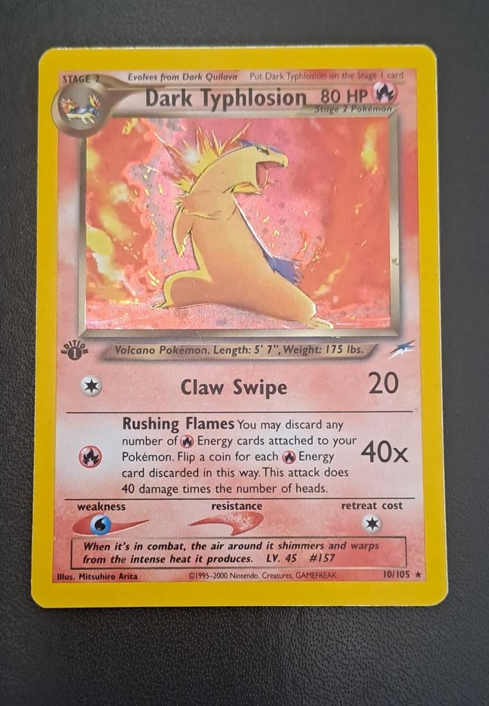 1st Dark Typhlosion 10/105 - Neo Destiny, Ophalen of Verzenden, Gebruikt, Losse kaart