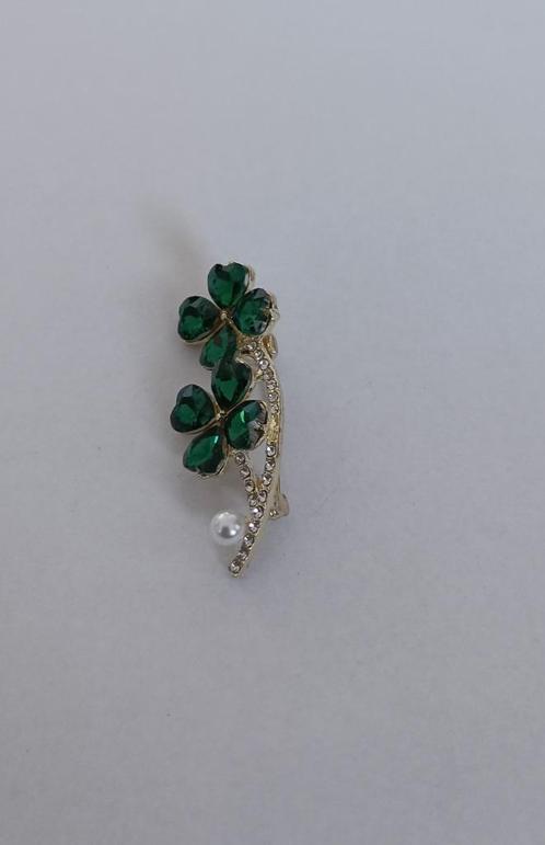 Klaverblad 4 broche, Sieraden, Tassen en Uiterlijk, Broches, Nieuw, Overige materialen, Overige kleuren, 4 tot 7 cm, Met strass