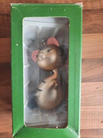 Vintage Kerstboomhanger Kat in Doos beschikbaar voor biedingen