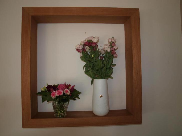 Teak Houten lijst , 80 x 80 x 16cm, Huis en Inrichting, Woonaccessoires | Lijsten, Gebruikt, 75 cm of meer, 75 tot 100 cm, Hout