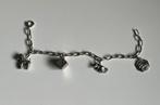 Zilveren bedelarmband met bedels, Sieraden, Tassen en Uiterlijk, Armbanden, Ophalen of Verzenden, Zo goed als nieuw, Zilver, Zilver