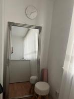 Rechthoekige spiegel met grijze lijst, Huis en Inrichting, Woonaccessoires | Spiegels, Gebruikt, Ophalen of Verzenden, 75 tot 100 cm