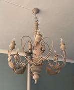 HOFFZ 6-armige kroonluchter, Huis en Inrichting, Lampen | Kroonluchters, Ophalen, Zo goed als nieuw, Hout