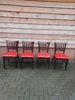 4 x café kantine houten stoelen., Gebruikt, Ophalen