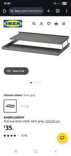 KOMPLEMENT Uittrekbare schoenenplank PAX - 100x58 grey, Huis en Inrichting, Ophalen, 50 tot 100 cm, Zo goed als nieuw, Met lade(s)