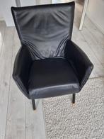 Zwart lederen Gerard van de Berg fauteuil, Huis en Inrichting, Fauteuils, Ophalen, Zo goed als nieuw