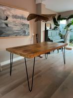 Houten eettafel massief mangohout 180x90 cm, Ophalen, Zo goed als nieuw, 150 tot 200 cm, 25 tot 50 cm
