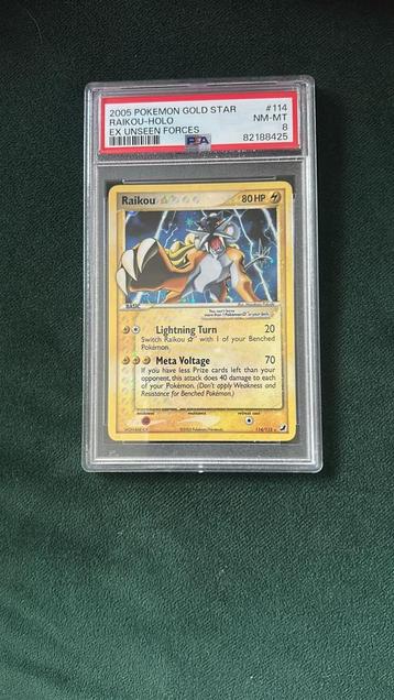 Raikou Gold Star PSA 8 beschikbaar voor biedingen