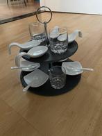 Mooie donkergrijze etagere met toebehoren, Ophalen of Verzenden, Zo goed als nieuw
