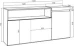 NIEUW IN DOOS: Skraut Dressoir zwart eiken - 150x75x35cm, Ophalen, 100 tot 150 cm, Met deur(en), Eikenhout