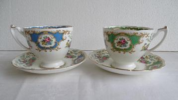 Coalport Bone China kop+schotel Broadway Bird of Paradise 2x beschikbaar voor biedingen
