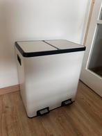 Prullenbak 2 vakken, Huis en Inrichting, Woonaccessoires | Prullenbakken, Kunststof, 40 liter of meer, Ophalen of Verzenden, Zo goed als nieuw