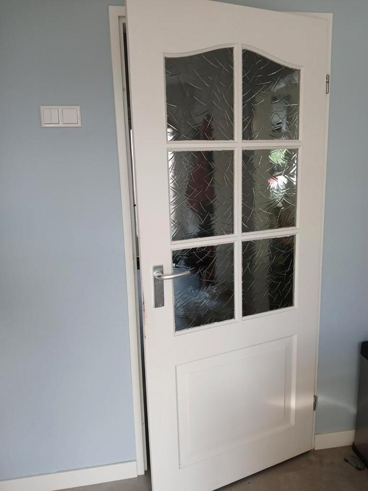 Massieve opdek Binnendeur Rechtsdraaiend 83x200, Doe-het-zelf en Verbouw, Deuren en Horren, Gebruikt, Binnendeur, 200 tot 215 cm