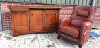 Mol en geurts Jugendstil Landelijk heren fauteuil, Ophalen, Zo goed als nieuw, Leer