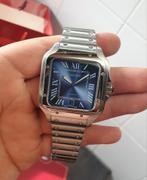 Cartier Santos Blue Automatic, Overige merken, Staal, Staal, Nieuw