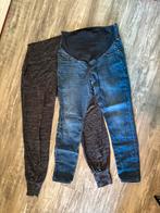 2 zwangerschapsbroeken 42/44, Ophalen, Blauw, Maat 42/44 (L), Gedragen