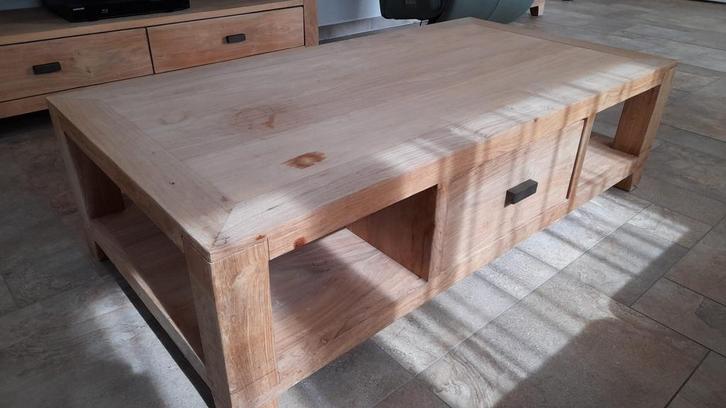 Houten Salon- en TV Meubel Set, Huis en Inrichting, Tafels | Salontafels, Gebruikt, Minder dan 50 cm, 100 tot 150 cm, Rechthoekig