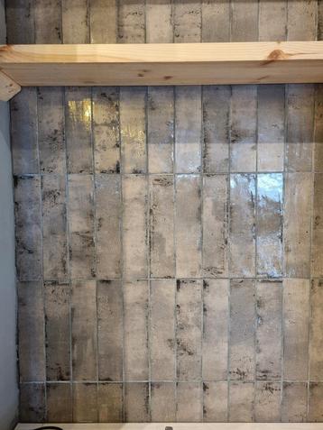 Carmen luxe tegel, grunge grey, 7,5x30 cm beschikbaar voor biedingen