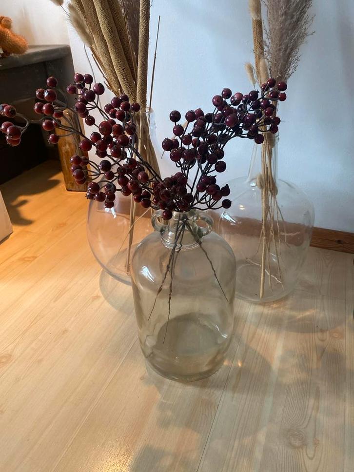 3 Grote Decoratieve Glazen Vazen, Huis en Inrichting, Woonaccessoires | Vazen, Zo goed als nieuw, Overige kleuren, Minder dan 50 cm