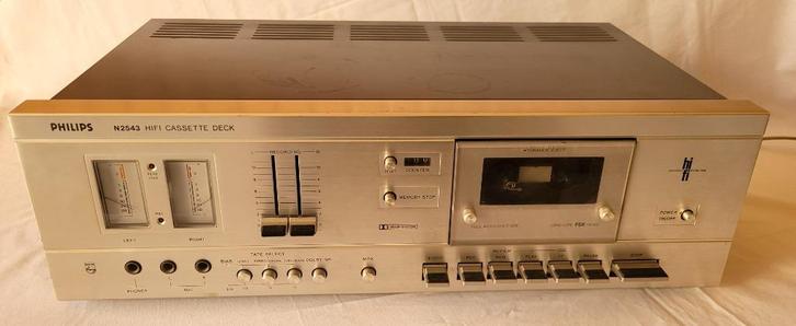 Philips N2543 – Cassettedeck / Tapedeck, Audio, Tv en Foto, Cassettedecks, Enkel, Philips, Tiptoetsen, Tape counter, Ophalen of Verzenden