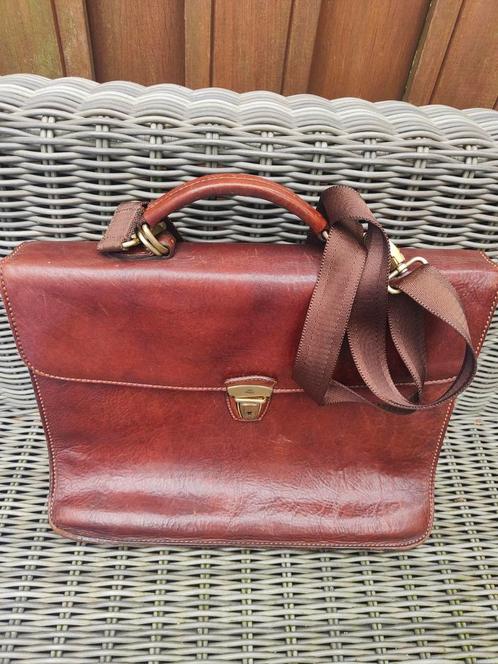 The Bridge Story Uomo Briefcase leer aktetas, Sieraden, Tassen en Uiterlijk, Tassen | Schoudertassen, Zo goed als nieuw, Overige merken