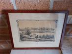 Antieke gravure gezicht op Arnhem vanaf de Rijn., Verzenden