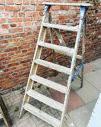 Vintage brocante schildersladder, Doe-het-zelf en Verbouw, Ladders en Trappen, Ophalen, Gebruikt, Ladder, Minder dan 2 meter