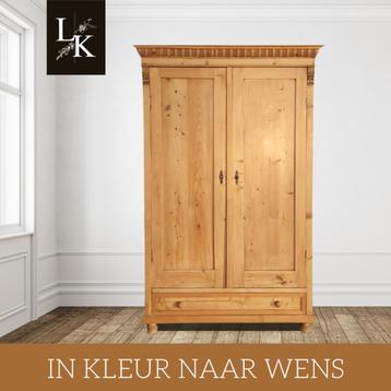Landelijke klassieke linnenkast, tweedeurskast, legkast beschikbaar voor biedingen