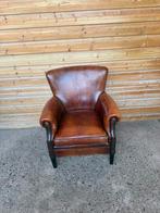 Lounge Atelier fauteuil schapenleer kwaliteitsleer, Ophalen, Zo goed als nieuw, 50 tot 75 cm