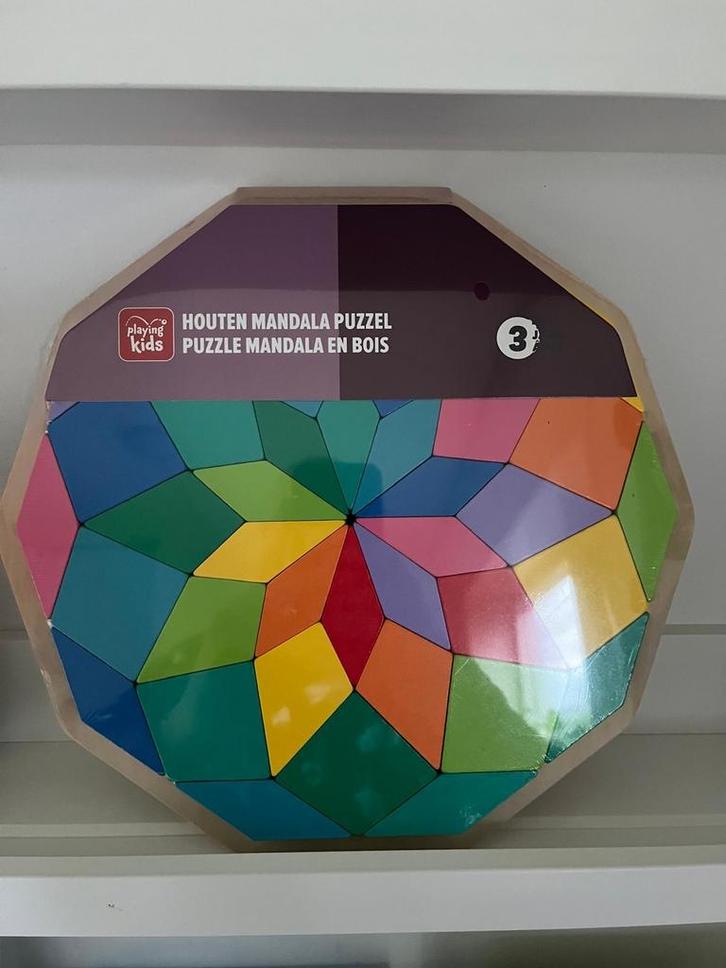 Nieuwe Houten Mandala Puzzel 3+, Kinderen en Baby's, Speelgoed | Kinderpuzzels, Nieuw, 2 tot 4 jaar, Meer dan 50 stukjes, Van hout