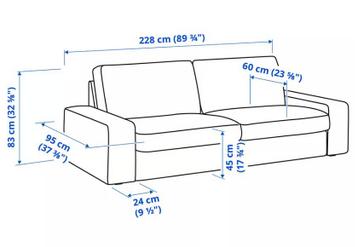 Kivik Ikea Bank 3-persoons in mooie lichtgrijze kleur - afbeelding 5