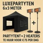 Te huur: easy up Luxe Zwarte Partytent +2 heaters 3x6m, Ophalen, Partygalaxyshop@hotmail.com, Partygalaxyshop, Partytent