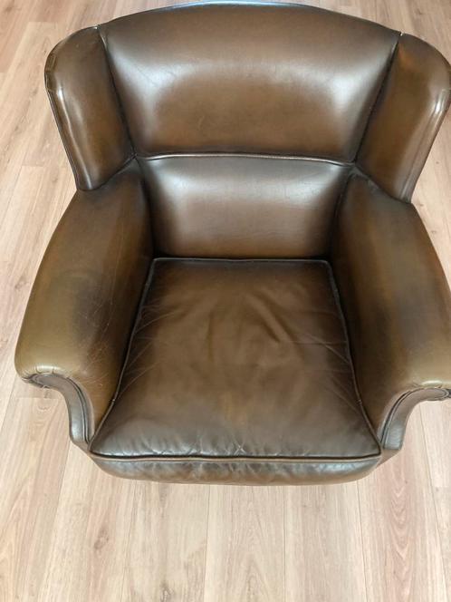 Twee stijlvolle leren Muylaert fauteuils, Huis en Inrichting, Fauteuils, Zo goed als nieuw, Leer, 75 tot 100 cm, Ophalen